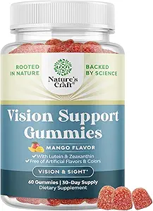 Υποστήριξη όρασης Gummies για ενήλικες - Lutein και Zeaxanthin συμπληρώματα για την υγεία των ματιών - Ισχυρή Lutein Βιταμίνες ματιών για την προστασία του μπλε φωτός