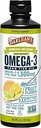 Barlean's Citrus Sorbet High Potency Omega 3 Fish Oil Liquid Supplement, 1500mg EPA & DHA Λιπαρά οξέα, Smoothie Γεύση & Burpless για τον εγκέφαλο, την κοινή, & την καρδιά υγεία, 16 oz