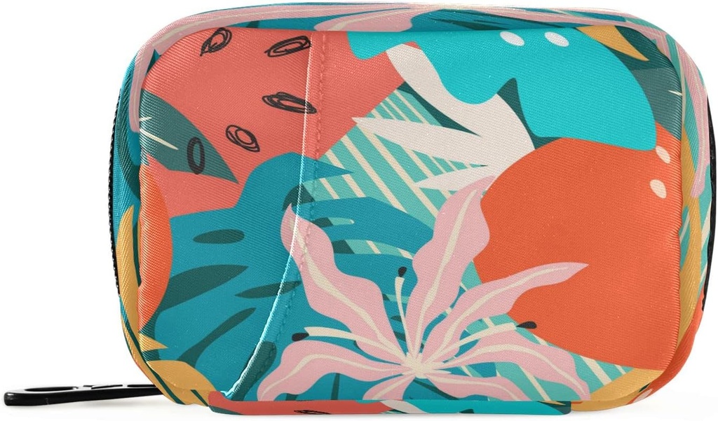 Naanle Cartoon Hawaii Floral Pill Box 7 Day Pill Τσάντα Travel Pill Τσάντα Organizer με Zipper Φορητή Εβδομαδιαία Θήκη Συμπαγές Μέγεθος για τον κάτοχο συμπλήρωμα βιταμίνης