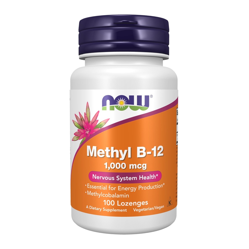 NOW Συμπληρώματα, Methyl B-12 (Methylcobalamin) 1.000 mcg, Υγεία του Νευρικού Συστήματος*, 100 Lozenges