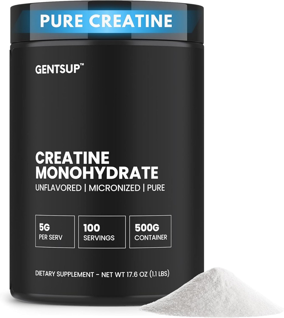 Creapure Creatine Monohydrate Powder – Unflavored, 5000mg, 100 Services – Ενίσχυση της μυϊκής ανάπτυξης, της δύναμης, της απόδοσης & της υγείας του εγκεφάλου – Μη ΓΤΟ, χωρίς γλουτένη, HPLC Tested, NSF Certified