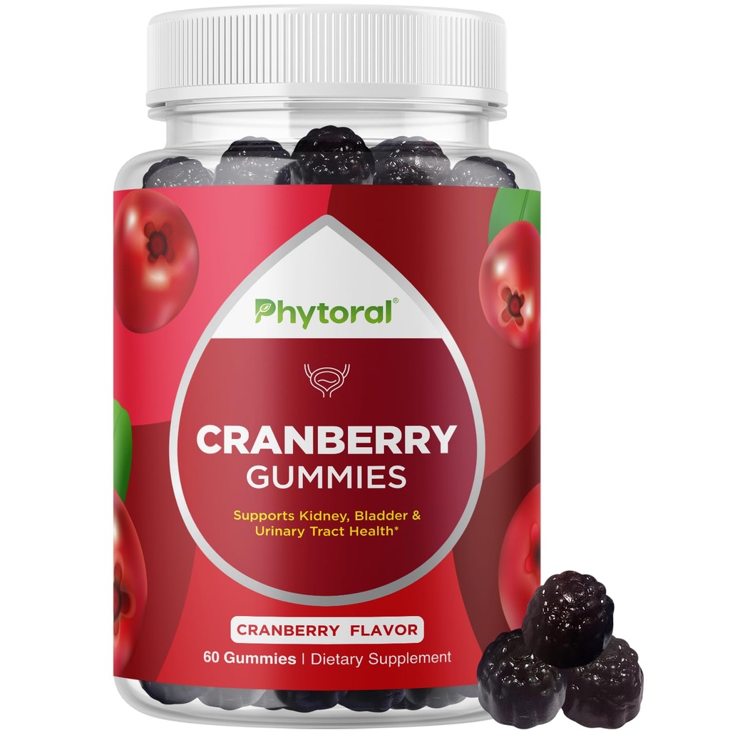 Φυτοσυλλογική επιπλέον δύναμη Cranberry Gummies για τις γυναίκες - Delicious Poent Supplement and Men Bladdder Kidney Urinary Tract Health Support Daily Vitamins (30 Services)