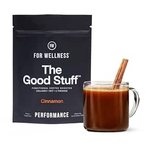For Wellness The Good Stuff Performance – Coffee Booster | Collagen + MCT Powder Supplement with L-Theanine and Antioxidants for Jitter-Free Energy & Stamina | Non-Dairy, Keto-Friendly, 30 Servings