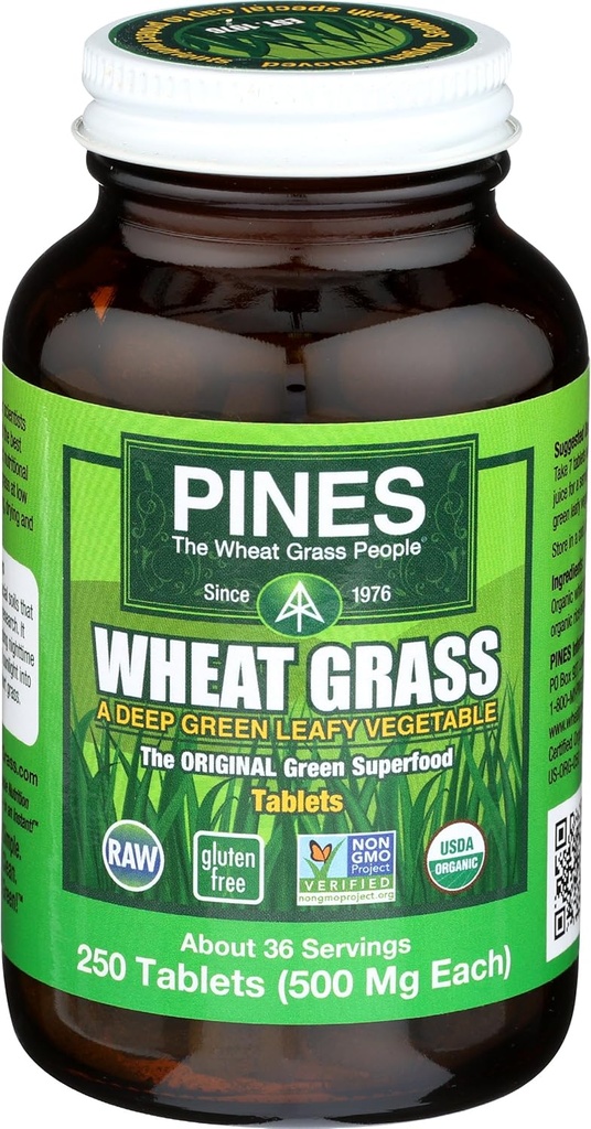 PINES Organic Wheat Grass, 250 Count Tablets | PINES Wheat Grass as featured in the new blockbuster film, Ocean's 8!