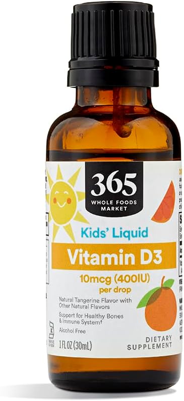 365 από το Whole Foods Market, Vitamin D-3 Liquid 400Iu Tangerine Flavor, 1 ουγγιά