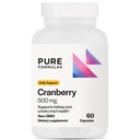 PureFormulas Cranberry 500 mg - Υποστηρίζει την υγεία των νεφρών και των ουροφόρων οδών - Συμπλήρωμα αντιοξειδωτικών για την προστασία του ανοσοποιητικού και της κυτταρικής υγείας - Χάπια Cranberry για γυναίκες και άνδρες - Μη ΓΤΟ - 60 κάψουλες