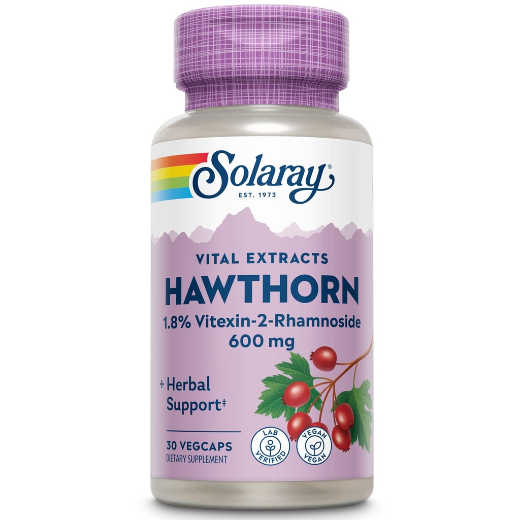 SOLARAY Ένα ημερήσιο συμπλήρωμα εκχύλισμα Hawthorn, 600mg 