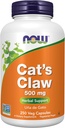 NOW Συμπληρώματα, Cat's Claw 500 mg, Μη ΓΤΟ Πρόγραμμα Επαληθευμένο, βοτανικό συμπλήρωμα, 250 Count (Pack of 1)