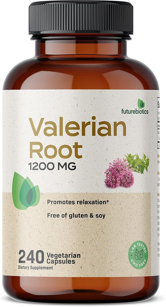 Futurebiotics Valerian Root 1200 MG Προώθηση της χαλάρωσης μη ΓΤΟ, 240 κάψουλες χορτοφάγων