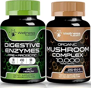 WELLNESS LABSRX Digestive Enzymes Capsules | Mushroom Capsules