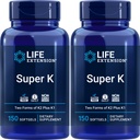 Life Extension Super K, 150 Softgels (Pack of 2) with Vitamins K and K2