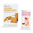 Munchkin® Milkmakers® Γαλουχία Συμπλήρωμα με Β Βιταμίνη & Γαϊδουράγκαθο Γάλα, 14 Count and Γαλουχία Cheddar Crisps for Maastry Moms with Oats and Flax, 6 Count