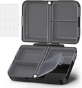AUVON Daily Pill Organizer Fit with Your Purse or Pocket, Compact Travel Pill Box Case with Slim Folding Design and Long-Lasting Hings to Hold Vitamin, Fish Oil, Supplement or Jewelry (Μαύρο)