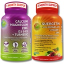 ΣΥΜΠΛΗΡΩΜΑΤΑ STUDIO Quercetin με Bromelain, Βιταμίνη C & Ψευδάργυρος + Φυτικό Ασβέστιο, Μαγνήσιο, D3, K2 & Κουρκουμάς – 100% Vegan Συμπλήρωμα Bundle για την υποστήριξη του ανοσοποιητικού και των οστών