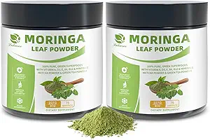 Βιολογικό Moringa σκόνη & Matcha σκόνη, Multi-Πράσινα Superfoods με πράσινο τσάι Resveratrol - Ενέργεια και Digestive υποστήριξη, πλούσια σε αντιοξειδωτικά και βιταμίνη A D3 E B6 B12 ασβέστιο, μη-GMO, Vegan, 16 oz