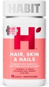 Hair, Skin & Nails Supplement (60 κάψουλες) - Νέα εμφάνιση, υποστηρίζει την ενυδάτωση του δέρματος, Hair & Nail Strength, Biotin 2000mcg, Βιταμίνη Α & C, Υαλουρονικό οξύ, Rosehip, Vegan, Non-GMO (1 Pack)