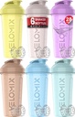 VELOMIX -6 PACK- 28 oz μπουκάλι αναδευτήρα πρωτεϊνών για μείγματα πρωτεϊνών - 6x σύρμα Whisk 