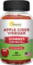 aSquared Nutrition Apple Cider Vinegar Gummies - 1500mg with The Mother - 90 ACV Gummies w/Vitamin B6 & B12, Folic Acid - Vegan Gummy Supplement Εναλλακτική λύση στα χάπια καψακίων & ποτό