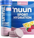 Nuun Sport Ηλεκτρολυτικά Δισκία με Μαγνήσιο, Ασβέστιο, Κάλιο, Χλωριούχο & Νάτριο, Χωρίς Γλουτένη & Vegan, Λεμονάδα Φράουλα, 8 Συσκευασία (80 Σερβιέτες Σύνολο)