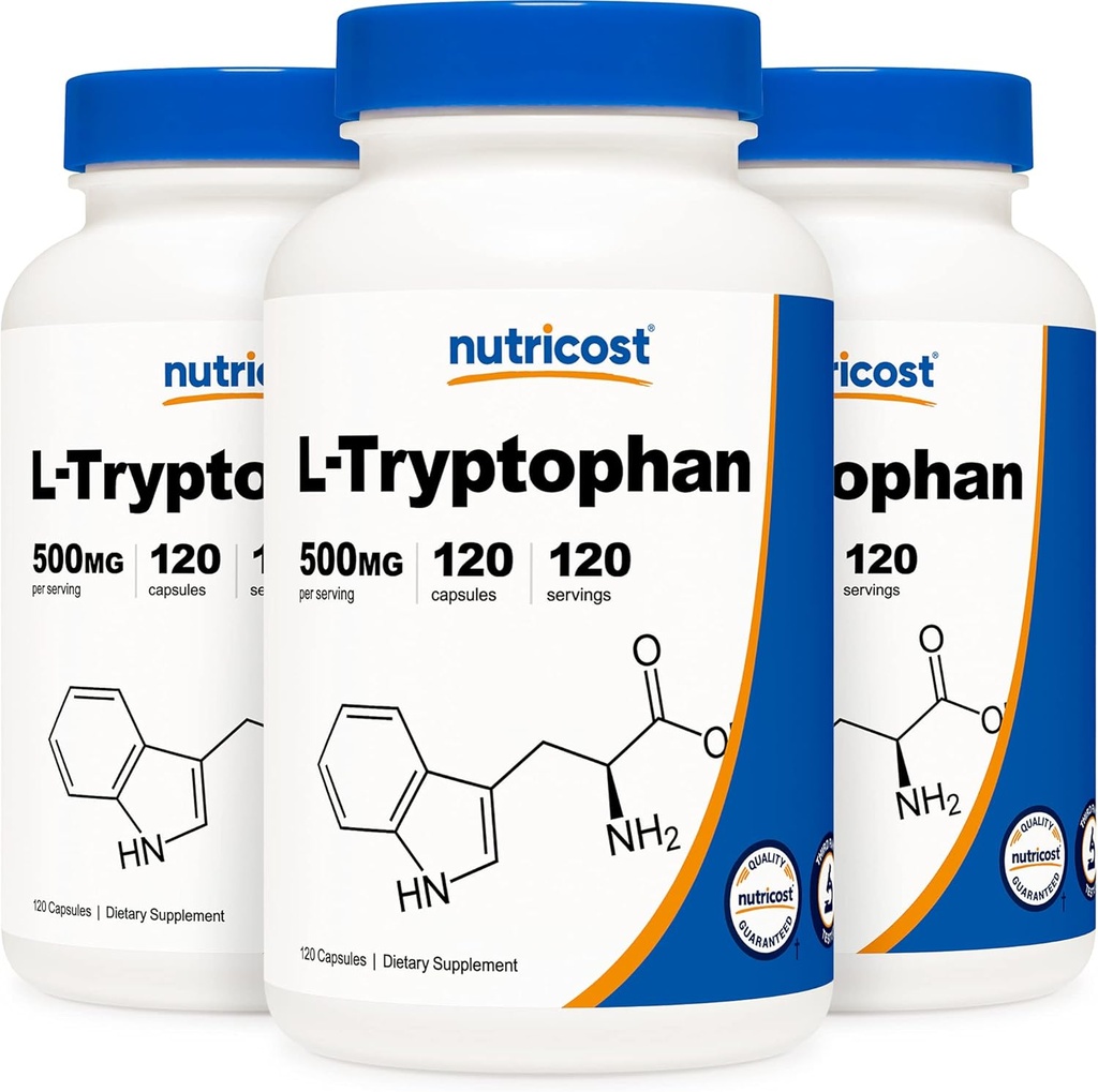 Θρυπτοφάνη L- Tryptophan 500mg, 120 Καψάκια (3 φιάλες)
