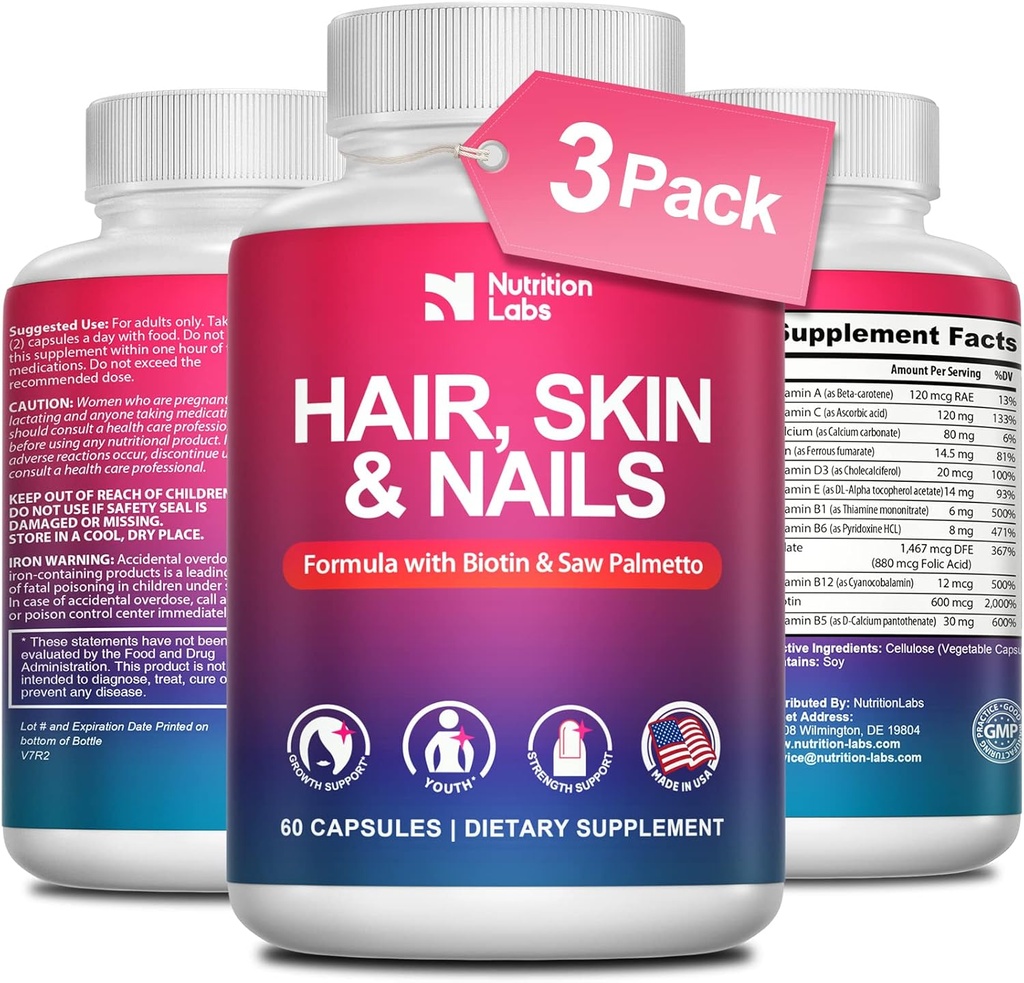 Hair Skin and Nails Vitamins for Women by NutritionLabs