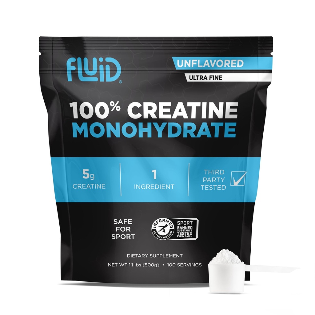 Υγρό Creatine - 100% Creatine Monohydrate σκόνη, Unflavored, Informed Sport Certified, 5g ανά υπηρεσία (100 υπηρεσίες)