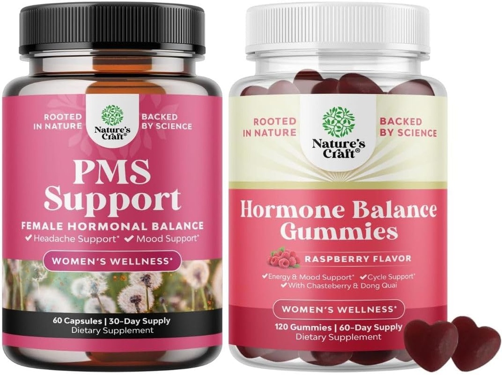 Δέσμη υποστήριξης PMS με DIM, Chasteberry, Black Cohosh & Ashwagandha για την περίοδο Cramps Εμμηνόπαυση Bloating Mood Swing and Hormone Balance Gummies Υποστήριξη έμμηνος κύκλος με βιταμίνη B6 & Dong Quai