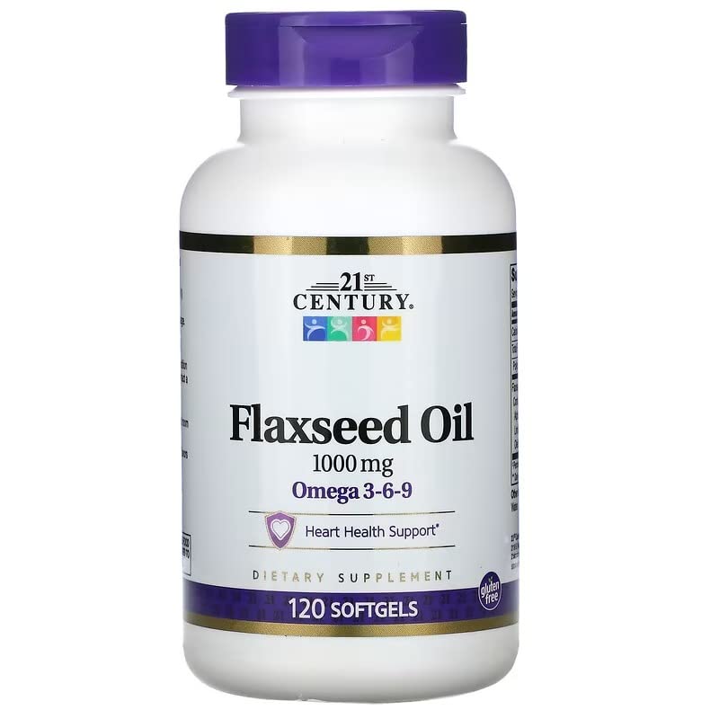 21st Century Flaxseed Oil 1000mg Softgels 120 Count (3 Pack)