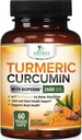 Turmeric Curcumin Supplement 2600mg - 95% Κουρκουμινοειδή με Βιολογική Turmeric & BioPerine Black Pepper Extract για την καλύτερη απορρόφηση, Natural Vegan κοινή υποστήριξη, μη-GMO, Εμφιαλωμένο στις ΗΠΑ - 60 κάψουλες