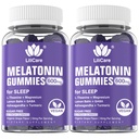 Μελατονίνη 20mg Gummies για ενήλικες (2 συσκευασίες) Επιπλέον δύναμη με L-Θεανίνη, Ashwagandha, Μαγνήσιο, Κουρκουμάς, GABA, λεμονιού βάλσαμο και χαμομήλι για υποστηρίξεις Υγιής Circadian Rhythm, Grape Flavor