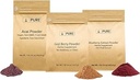 PURE Αρχική ΣΥΣΤΑΤΙΚΑ Berry Powder Bundle, (1 lb έκαστο) Acai Powder, Goji Berry Powder, Blueberry Powder, φυτικά συμπληρώματα