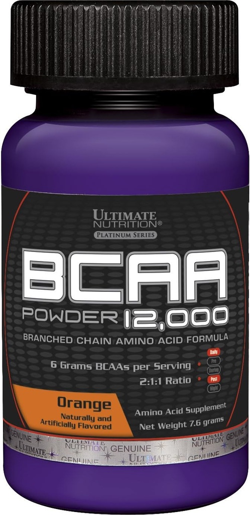 Ultimate Διατροφή Γεύση BCAA 12,000mg Διαχωρισμένη Αλυσίδα Amino Acid Συμπλήρωμα σκόνης, Πορτοκάλι, Ενιαία εξυπηρέτηση