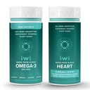 Iwi Omega-3 Minis & Heart Omega-3 Bundle, 30 εξυπηρετήσεις, Vegan Plant-based Algae Omega 3, Krill & Fish Oil Εναλλακτική, Δεν Ψάρια Επίγευση