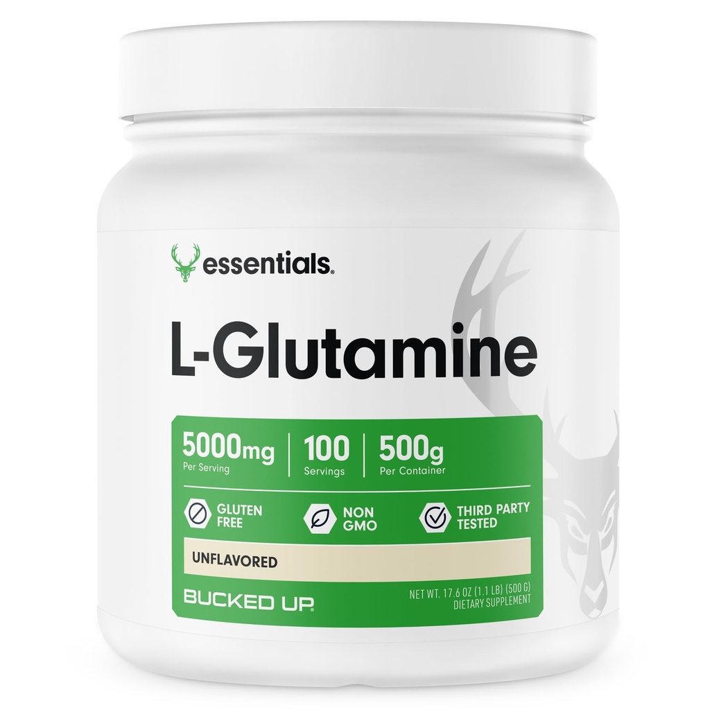 Σκόνη L-Glutamine 500g, χωρίς γλουτένη, χωρίς γλουτένη, χωρίς γεύση (100 μερίδες)