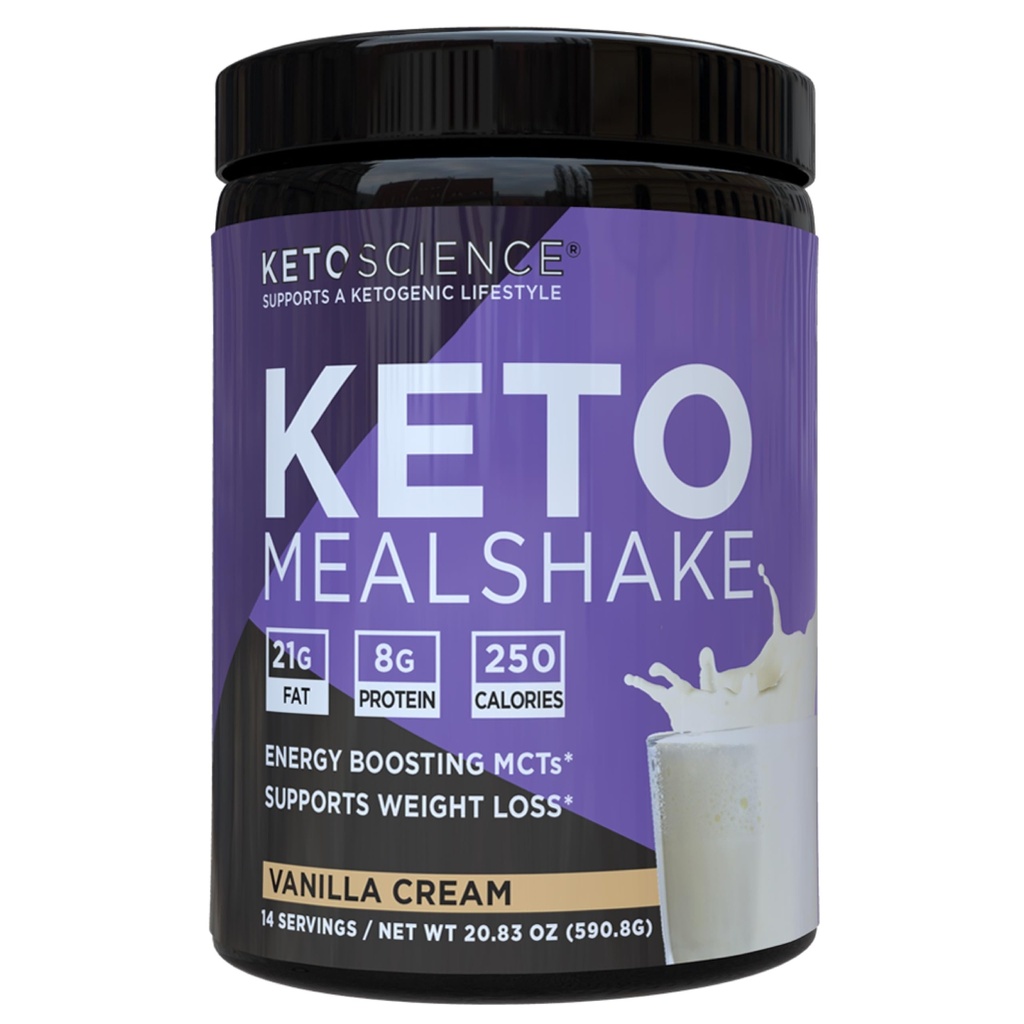 Keto Science Ketogenic Meal Shake Vanilla Dietary Supplement, Πλούσιο σε MCTs και Πρωτεΐνη, Συσκευασμένο με κολλαγόνο, Βιταμίνες και Ορυκτά, Κέτο και Παλαιό Φιλικό, Απώλεια βάρους, (14 μερίδες), 20.49 Oz