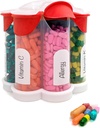 Extra Large Pill Organizer Καθημερινά, εβδομαδιαία, μηνιαία μπουκάλι συμπλήρωμα, χαριτωμένο Blossom Pill Dispenser με 7 XL διαμερίσματα, Easy-Open κουτί χάπια για βιταμίνες, φάρμακα, ετικέτες περιλαμβάνονται (κόκκινο)
