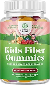 Υψηλής προβιοτικής Ίνες Gummies για τα παιδιά - Διαιτητικά συμπληρώματα Ίνες για την πέψη & δυσκοιλιότητα - Chicory Root Kids Immune Gummies - Μη ΓΤΟ & Vegan Digestive Διατροφικά συμπληρώματα - 60 Count