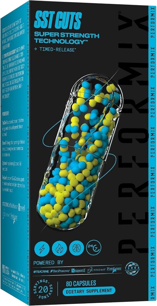 PERFORMIX SST κόβει Super Strength Technology - Ενέργεια, Focus & Mood - Nootropic, Caffeine, Zychrome & Teacrine - Προ προπόνηση συμπλήρωμα για άνδρες & γυναίκες - 80 εξυπηρετήσεις