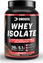 DMoose Whey Isolate Protein Powder I 26 g Πρωτεΐνη I 5.1g BCAAS I Χωρίς γλουτένη Βοηθάω στη διατήρηση της μυϊκής μάζας & τη μείωση του χρόνου αποκατάστασης I Σοκολάτα & βανίλια I 30 Υπηρεσίες