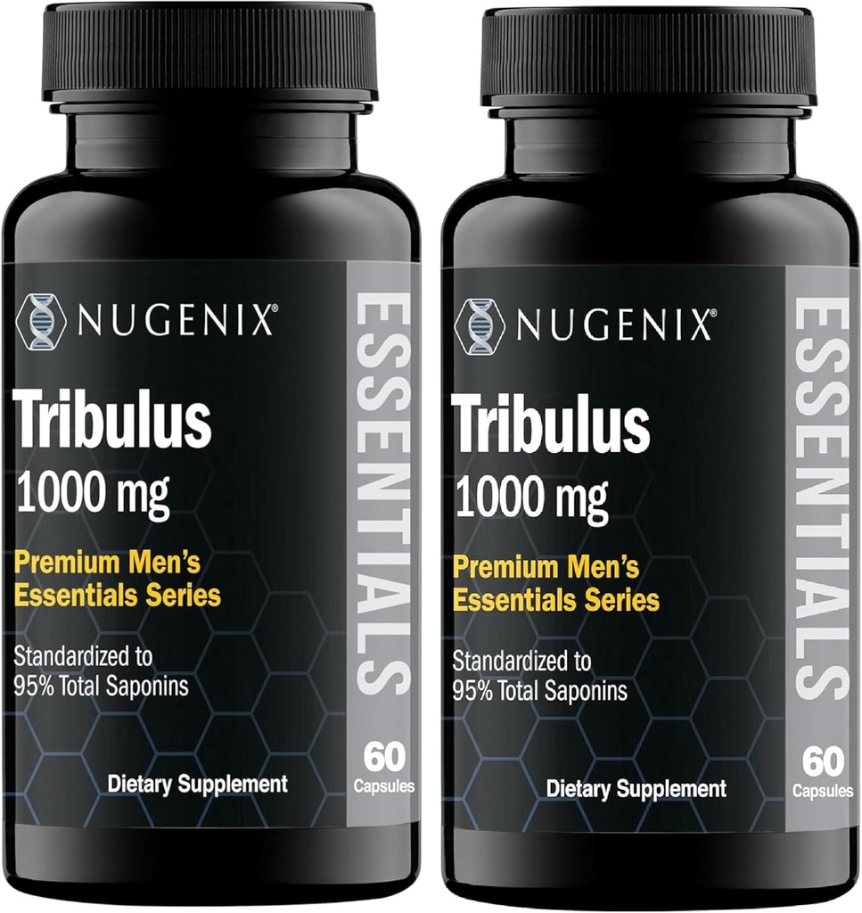 Nugenix Essentials Tribulus Terrestris for Men Extract - 95% Σύνολο Σαπωνίνες, 1000mg υψηλής ισχύος, επιπλέον δύναμη, 120 κόμης