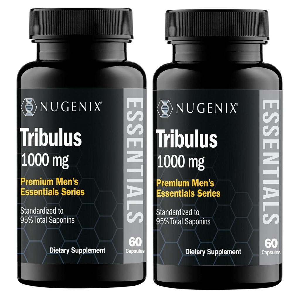 Nugenix Essentials Tribulus Terrestris for Men Extract - 95% Σύνολο Σαπωνίνες, 1000mg υψηλής ισχύος, επιπλέον δύναμη, 120 κόμης