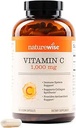 NatureWise Vitamin C 1000mg Κάψουλες - Extra Strength Vegan Vitamin C for Daily Antioxidant & Immune Support - Μη ΓΤΟ, ΗΠΑ Κατασκευασμένες - 360 Κάψουλες[360-Day Supply]