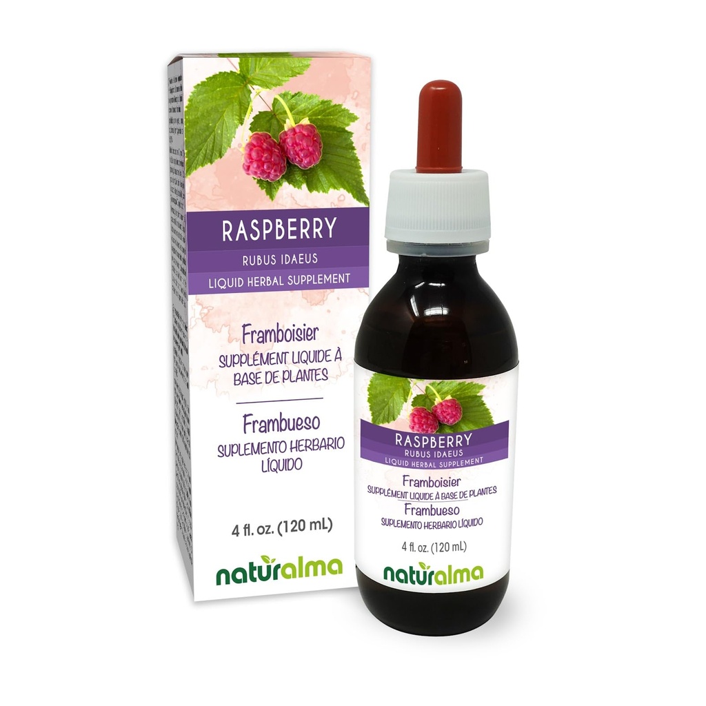 Naturalma Raspberry (Rubus idaeus) Leaf Alcohol-free Βάμμα - 4 fl oz Liquid Extract in Drops - Βότανο συμπλήρωμα - Vegan