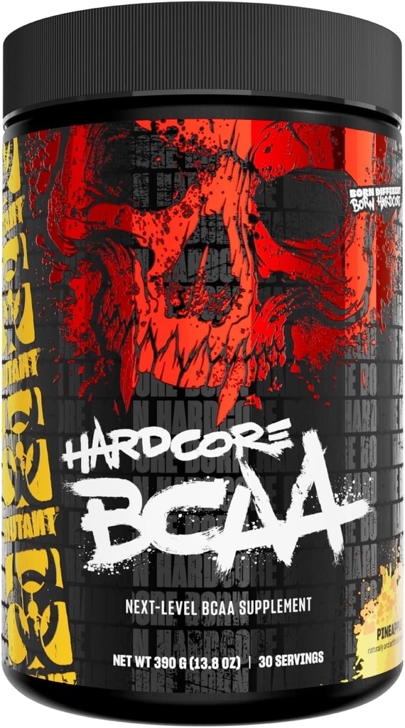 Mutant Hardcore BCAA - Προ, εντός ή μετά την προπόνηση – BCAA Επόμενο επίπεδο διακλαδισμένο-Αλυσίδα Amino Acids συμπλήρωμα – Ενυδάτωση + Ανάκτηση - 30 Σερβίρισμα - Ανανάς