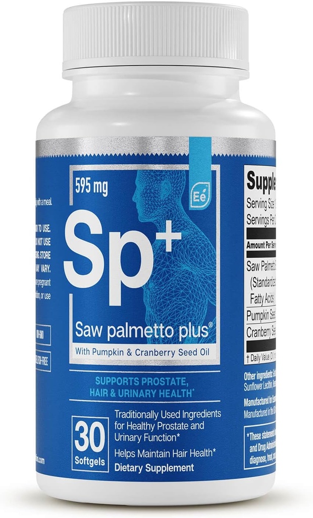 Saw Palmetto Plus - Συμπληρώματα υγείας Prostate για τους άνδρες με κολοκύθα και Cranberry σπορέλαιο 