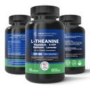 L Theanine 200mg, Magnesium, 5-HTP & Melatonin – All-in-1 L-Theanine Supplement for Stress Relief, Focus & Cognition, Sleep - 60 Capsules