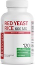 Bronson Red Yeast Rice 600 MG Monascus Purpureus Herbal Health, Μη ΓΤΟ, 120 κάψουλες
