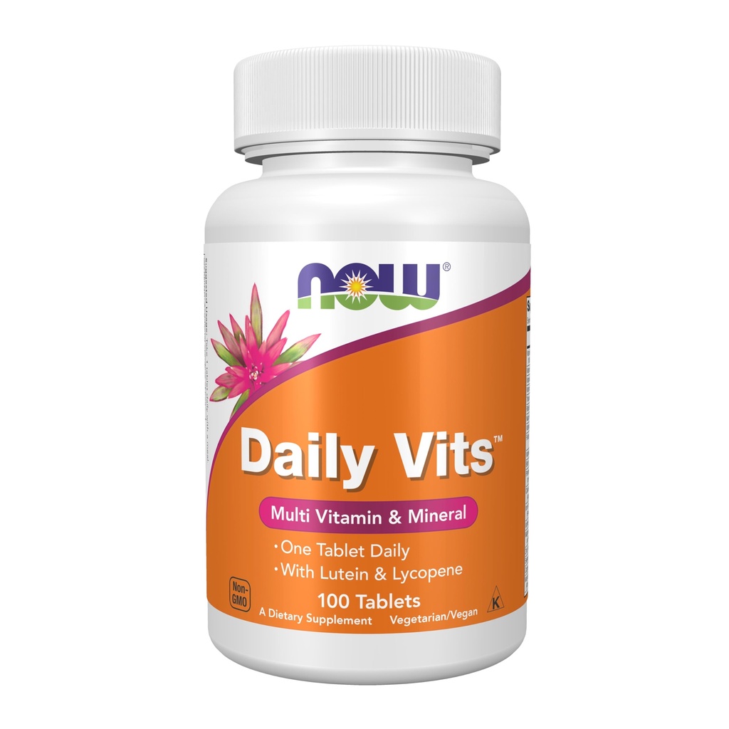 NOW Foods Supplements, Daily Vits™, One Tablet Daily with Lutein & Lycopene, 100 Tablets