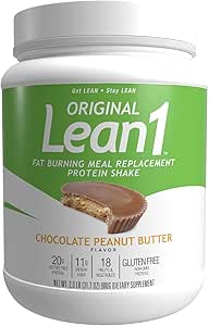 Lean1 Replacement Protein Powder, Σοκολάτα Φυστικοβούτυρο Γεύσης, 15-Serving Tub.