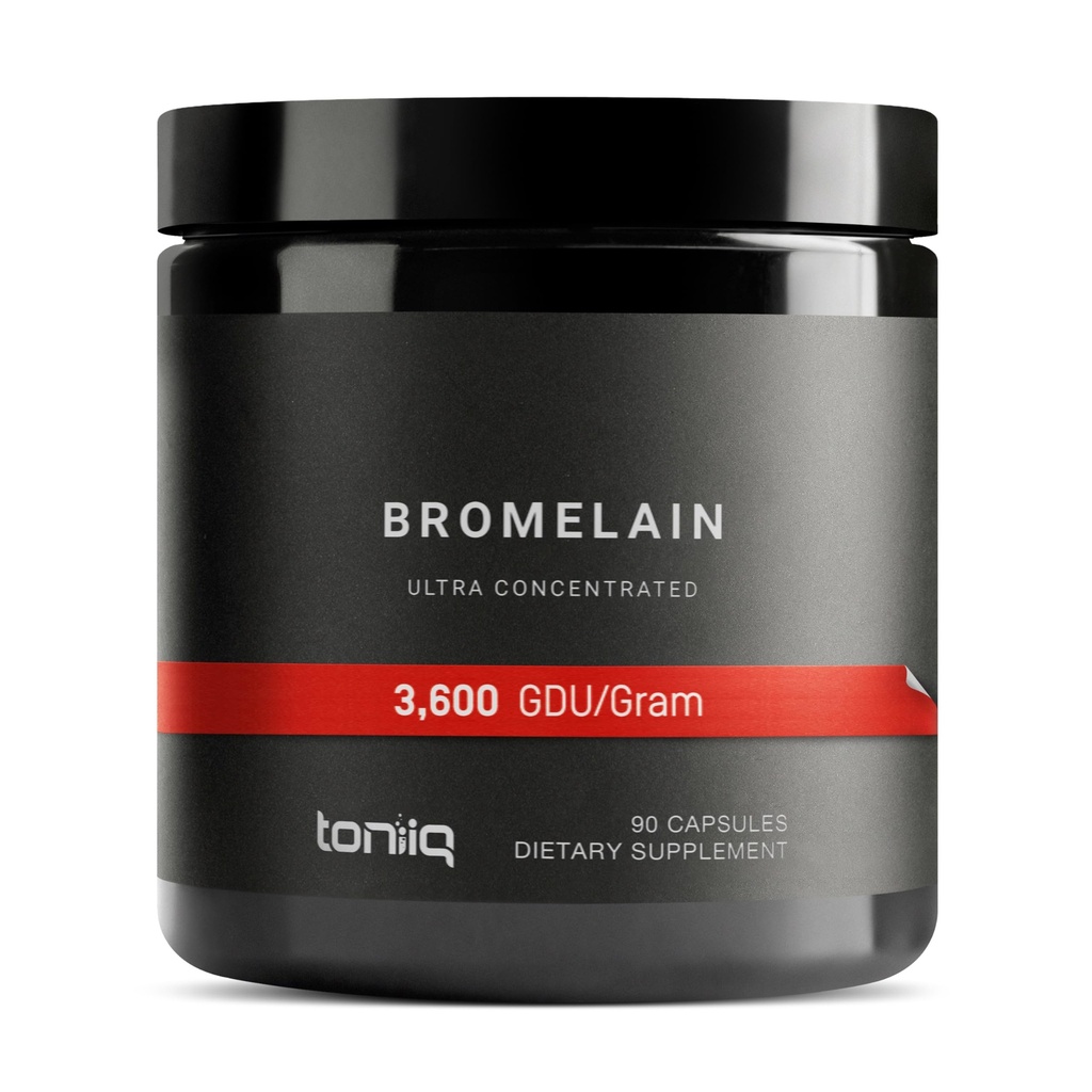 Εξαιρετικά υψηλής αντοχής Bromelain 1000mg - 3600 GDU/Gram - Πολύ συμπυκνωμένο και βιοδιαθέσιμο - ελεγχόμενη από τρίτο μέρος Φόρμουλα - 90 χορτοφαγικές κάψουλες - 45 εξυπηρετούν ανά εμπορευματοκιβώτιο - συμπλήρωμα Bromelain